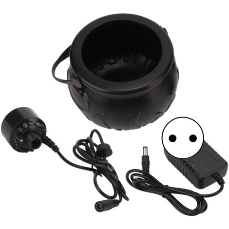 Lampe d'ambiance portable Halloween - Pot noir effrayant avec lumière atomisée - 100-240V prise UE