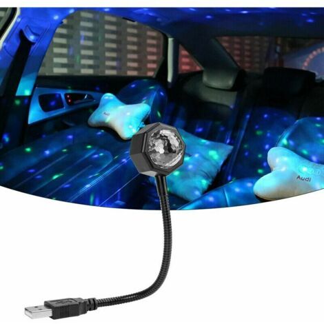 Lampe d'ambiance/veilleuse USB pour voiture avec 3 modes dynamiques, lumière décorative romantique, branchez et utilisez.