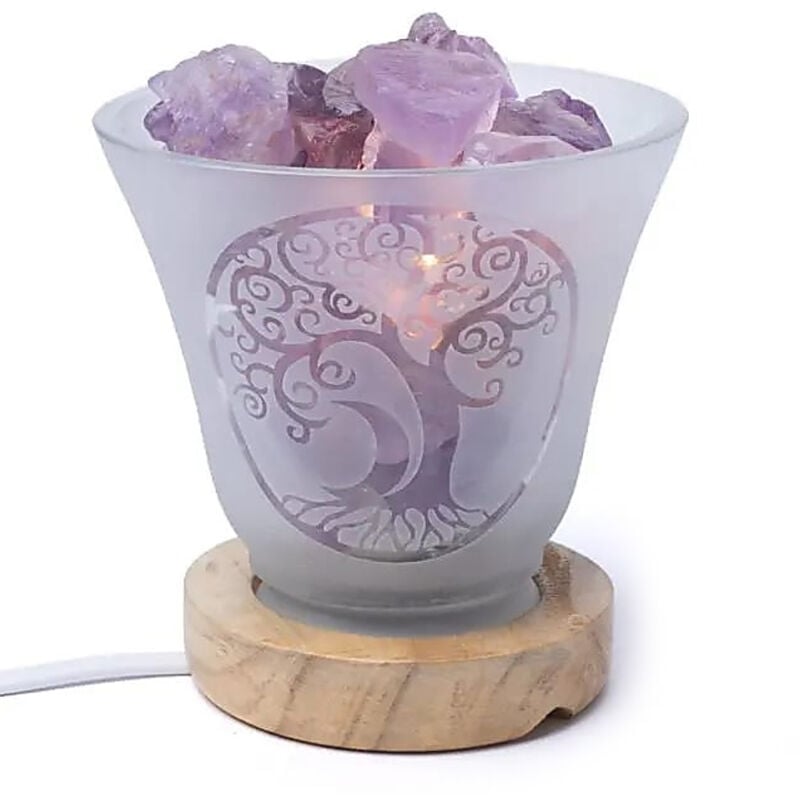 Lampe daméthyste 12 cm - Arbre de vie