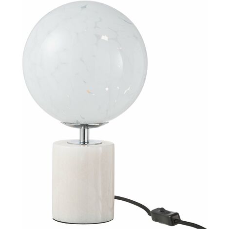 Lampe dany taches sur pied verre blanc h. 31,5 cm - Blanc