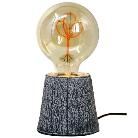 Lampe d'appoint moderne Kibo papier effet marbré noir et ampoule LED