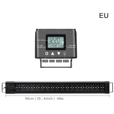 Lampe d'Aquarium 90CM avec Écran LCD Contrôleur de Mode Lumineux Couleur Arc-en-Ciel et Fonction Aube Crépuscule