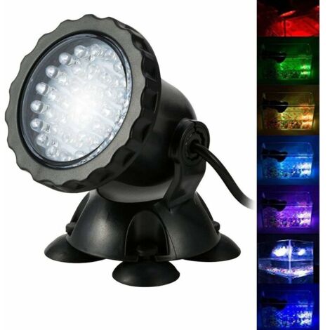 Lampe d'aquarium avec base IP68 3,5 W 12 V, spot multicolore