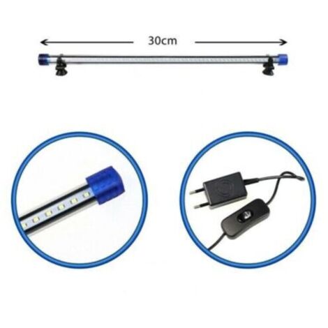 LAMPE D'AQUARIUM BARRE LED ÉTANCHE IMMERSION LUMIÈRE BLANCHE 30CM
