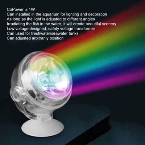 Lampe D\'Aquarium Éclairage En Plastique Étanche Submersible Led 100-240V(Bleu Eu Plug) -SURENHAP