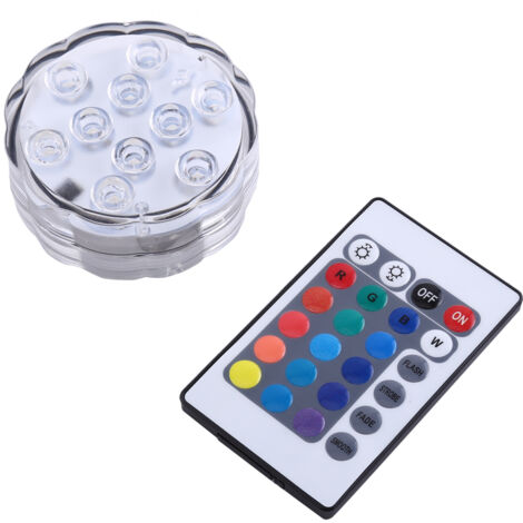 Lampe d'aquarium étanche à 10 LED RGB avec télécommande