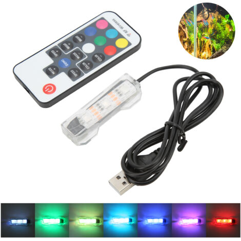 Lampe d'Aquarium USB Télécommandée à Distance avec Éclairage Multicolore pour Aquariums Hexagonaux et Cubiques de Taille Moyenne et Petite - AUTRES