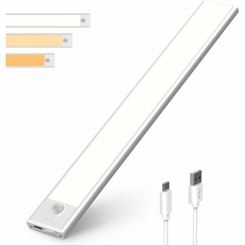 Lampe d'Armoire 50 LEDs, Rechargeable usb Sans Fil led Lampe de Placard à Détecteur de Mouvement, Éclairage à led étude de Cuisine Veilleuse Escalier