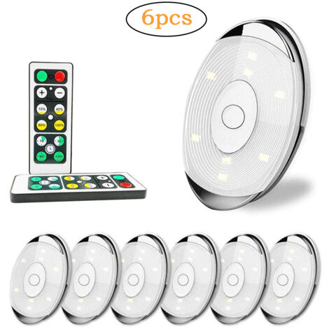 Lampe d'armoire LED sans fil à piles avec télécommande, éclairage LED Puck