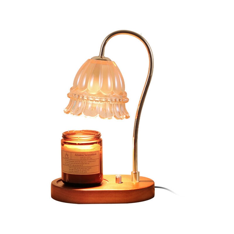 Crea - Lampe d'aromathérapie lampe de chevet à intensité variable en continu avec aromathérapie - noyer