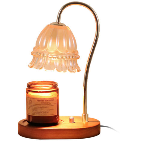 Lampe d'aromathérapie lampe de chevet à intensité variable en continu avec aromathérapie - noyer