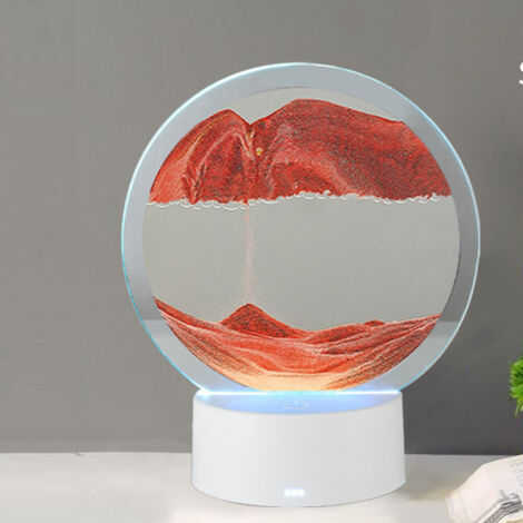 Lampe d'art de sable mobile USB rouge, Art de sable mobile 3DM, lampe de chevet de sable mouvant, veilleuse colorée de peinture de sable