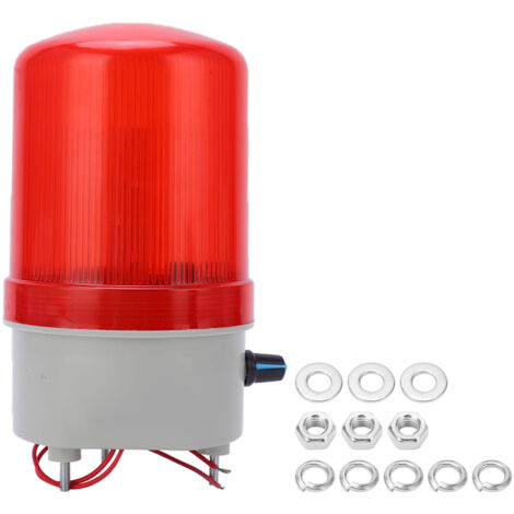 Lampe d'avertissement rotative rouge haute luminosité, son réglable, alarme lumineuse clignotante 220V 2W