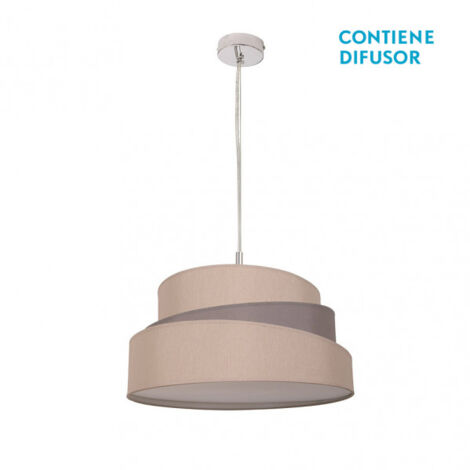 Lampe de Abat-jour de plafonnier 40 cm de diamètre gris et taupe. 3xE27. Dimensions Dimmablex40cm.