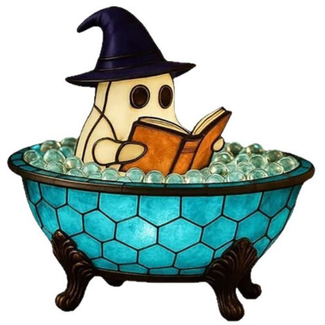 Lampe de Bain Fantôme LED pour Halloween - Décoration Salle de Bain Lumineuse et Mignonne