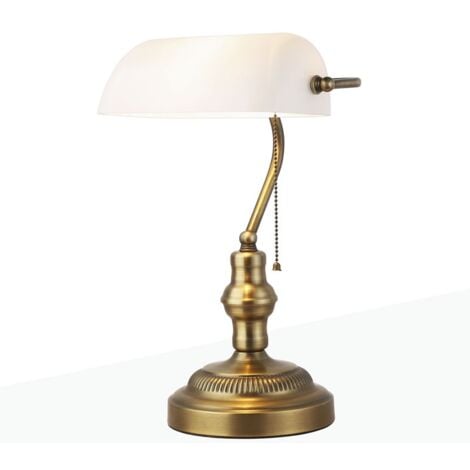 BARCELONA LED Lampe de banquier ancienne - Vert Emeralite Banker Lamp