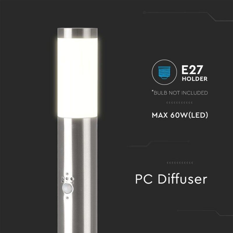 Support de lampe E27 avec détecteur de mouvement H80 IP44 V-tac VT-838-SS80 Support de lampe E27 avec détecteur de mouvement H80 IP44 V-tac VT-838-SS80
