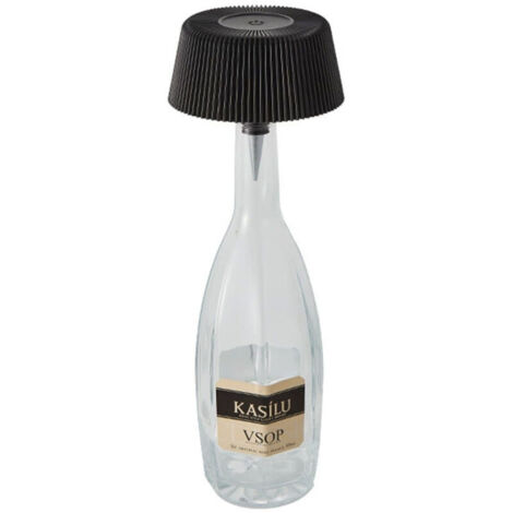 Lampe de bouteille de vin - lampe de table créative enfichable pour bouteille de vin, éclairant la lumière artistique de la vie (noir)