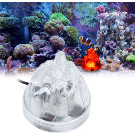Lampe de bulles LED PVC 9x8cm avec diffuseur d'air pour aquarium 4 ventouses fixation 2W éclairage décoratif oxygénation
