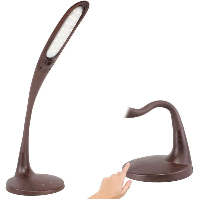 Fishtec - Lampe de Bureau led Inclinable Commande Tactile Effet Bois