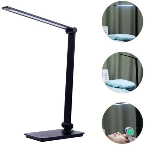 Lampe de bureau à brancher USB, lampe de travail LED pour la protection des yeux, 3 niveaux de luminosité, lumière blanche 6000K, adaptée au bureau