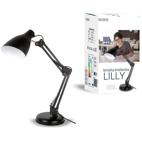 LAMPE DE BUREAU À DESSIN E27 LILLY NOIRE NILSEN