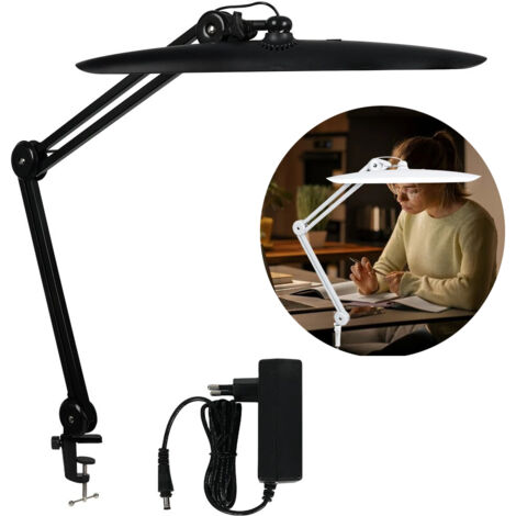 Lampe de bureau à LED avec bras pivotant en métal, 117 LED SMD pour extensions de cils, idéale pour la lecture, le travail et les loisirs créatifs.