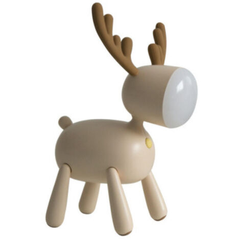 Lampe de bureau à LED avec luminosité réglable, motif cerf et élan - Chargement USB - Décoration de chambre à coucher