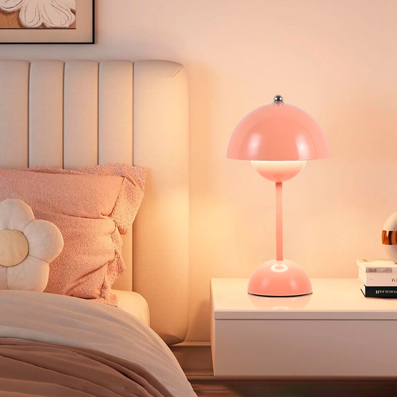 Lampe de bureau à LED en forme de champignon, bouton de fleur, rechargeable, trois lumières, réglable, économie d'énergie, pour la maison