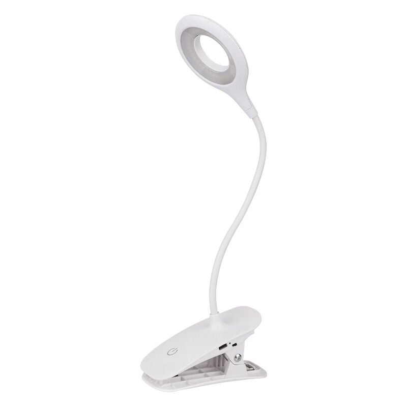 Lampe de Bureau à LED, Lampe de Lecture à Pince Rechargeable USB Câble, 3 Modes d’éclairage et 3 Niveaux de Luminosité, pour Lire des Livres, Bureau,