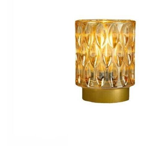 Lampe de bureau à piles avec minuterie, lampe sans fil avec ampoule LED pour les pannes de courant, lumière décorative pour bureau/coin/entrée/escalier/salle de bain/cheminée (ambre)