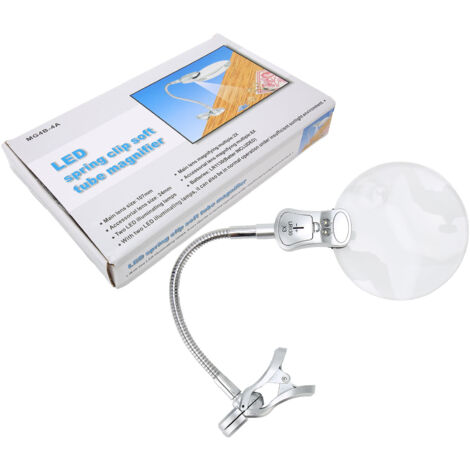 Lampe de bureau à pince avec loupe et lumière LED, flexible pour la lecture et la réparation de bijoux