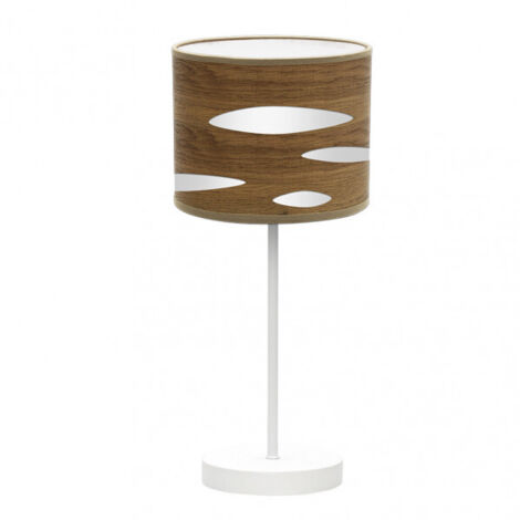 Lampe de bureau abrila Odra bois foncé métal textile