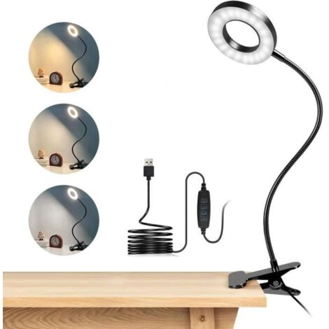 Lampe de Bureau - AUDBURN - 48 LED Flexible 360° - 3 Modes d’Éclairage - Rechargeable USB
