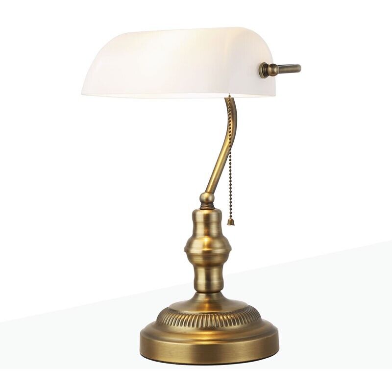 Barcelona Led - Lampe de table vintage 'banquero' - E27 - Blanc Barcelona Led - Lampe de table vintage 'banquero' - E27 - Blanc