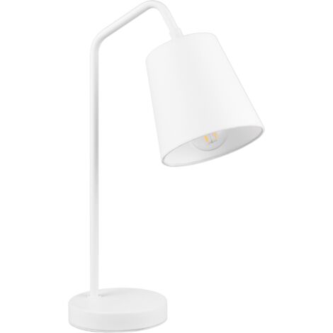 Lampe de bureau blanche abat-jour E27 métal Buddy RL