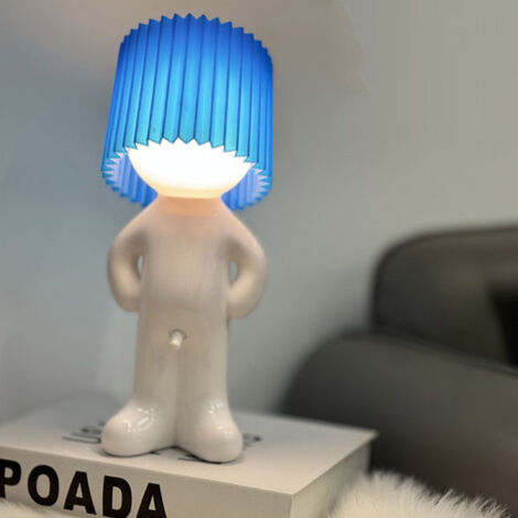 Lampe de bureau bleu, lampe créative USB, veilleuse de chevet, lampe de bureau LED, lumière chaude, ornements de jouets