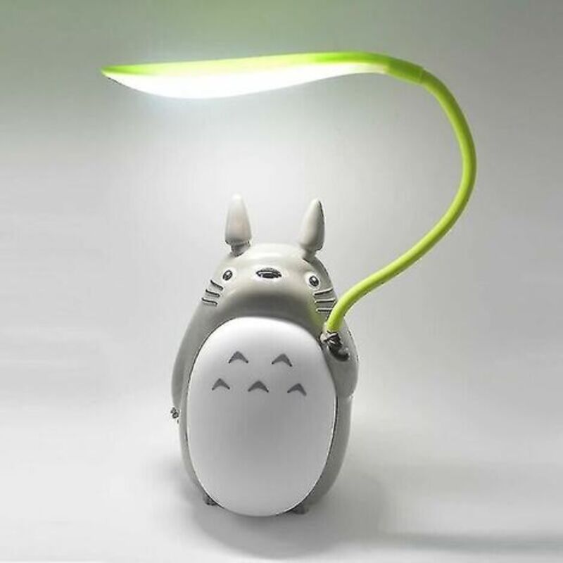 Lampe De Bureau De Chargement Usb Cartoon Totoro, Veilleuse Créative à Double Usage (Ventre Blanc Chinchilla)-Kartokner