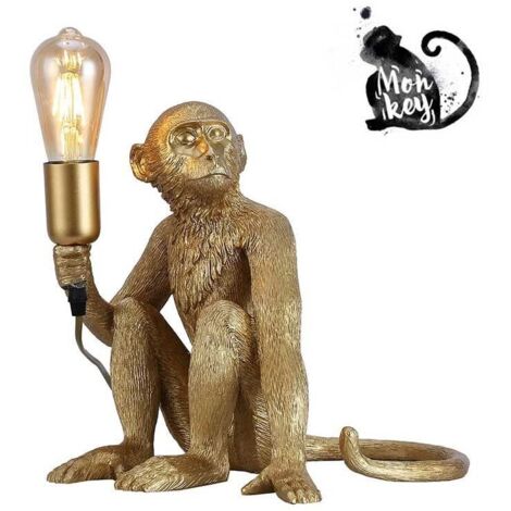 Lampe de bureau design Carmdering en résine en forme de singe - Or - Lampe de bureau design Carmdering en résine en forme de singe - Or