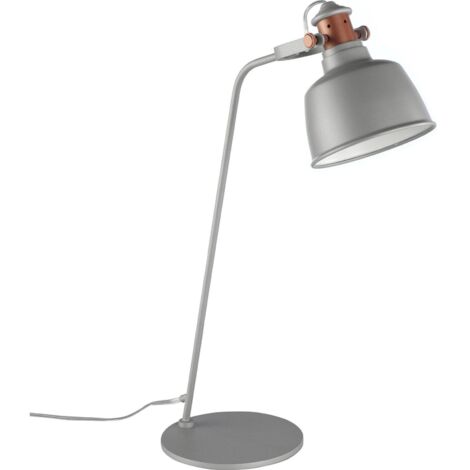 Lampe de bureau design gris et bronze Angel Cerda - Gris époxy peint avec détails bronze