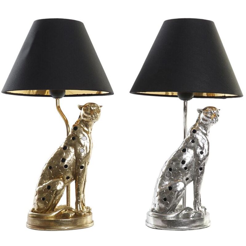 Dkd Home Decor - Lampe à poser dkd homedecor argent noir or 26 x 26 x 46 cm résine 220 v 50 w (2 pièces)