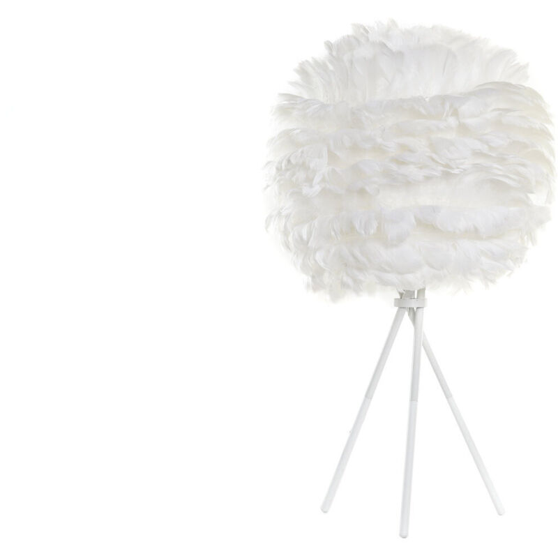 Lampe De Table Métal Plumes 42X42X67 Blanc