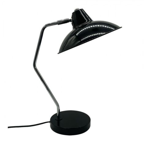 Lampe de bureau Elian 1xe27 noir/chrome 44x24x35 cm réglable et articulée