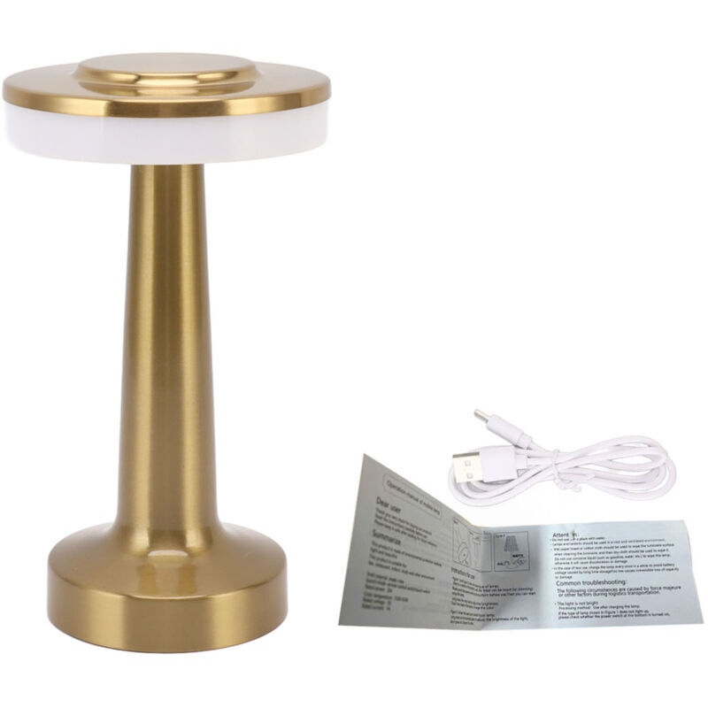 Lampe de bureau en métal Vintage USB Rechargeable tactile lampe de Table veilleuse de chevet pour Bar KTV htel café tricolore