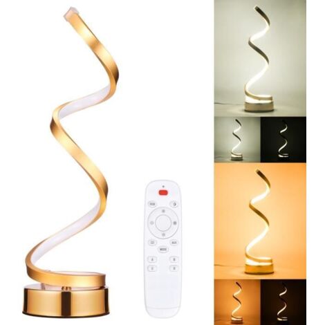 Lampe De Bureau En Spirale Led 24W Acrylique Avec Design Contemporain Eu Plug - Doré