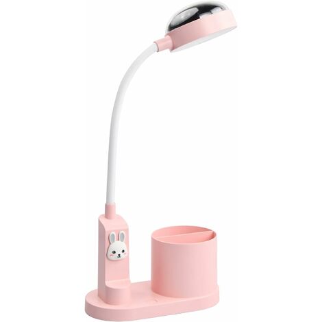 Dww-blanc, lampe de bureau enfant, lampe de table d'tude avec porte-stylo, lampe  de chevet changement de couleur automatique, lampe de lecture led rec