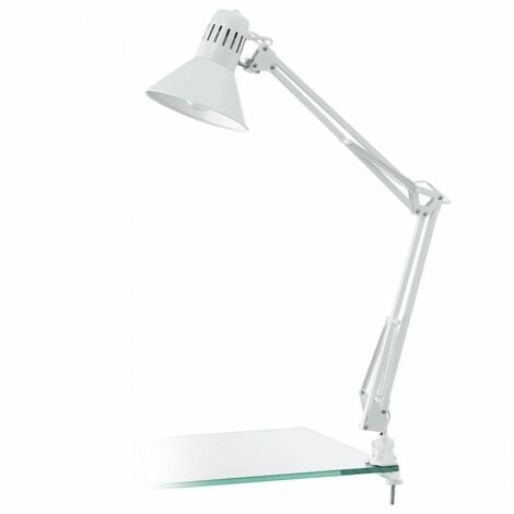 IPERBRIKO Lampe de bureau Firmo avec pince Eglo blanche.