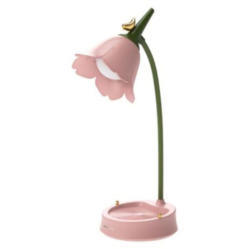 Lampe de bureau flexible à col de cygne, lampe de bureau en forme de fleur, lampe d'éclairage pour chambre d'étudiant, lampe tactile de lecture,