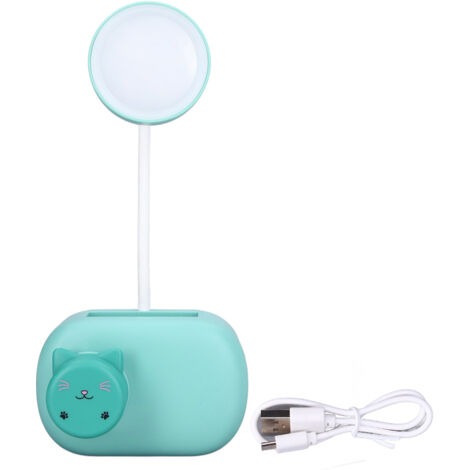 Lampe de Bureau Flexible avec Bras Pliant, Portable et Design Mignon pour Chambre et Bureau - Ampoule E39 Bleu Chat
