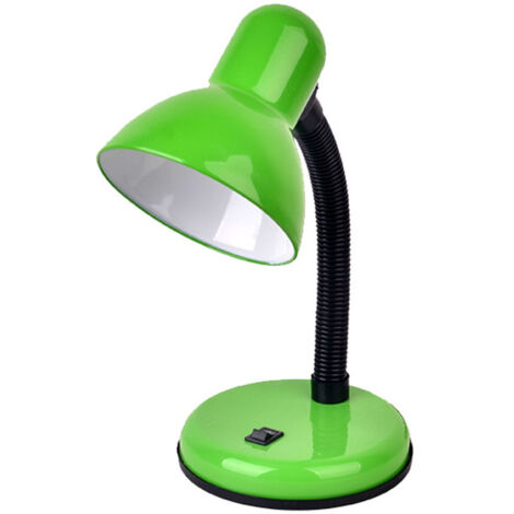 Lampe de bureau flexible classique et confortable pour les yeux, idéale pour les enfants, les études, la lecture, le travail, le bureau, la table de chevet, petite lampe de bureau, verte.